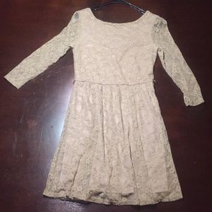 Brown Floral Print Dress